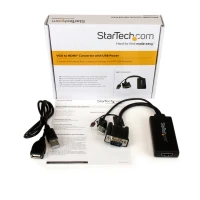 StarTech.com Adaptador VGA a HDMI con audio y alimentación USB – Convertidor VGA a HDMI portátil – 1080 p