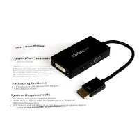 StarTech.com Adaptador DisplayPort a VGA DVI o HDMI - Convertidor A/V 3 en 1 para viajes - 1080p - 1920x1200