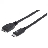 Manhattan USB 3.1 C/Micro-B, 1 m cable USB USB 3.2 Gen 2 (3.1 Gen 2) USB C Micro-USB B Negro
