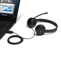 Lenovo 4XD0X88524 audífono y auriculare Auriculares Alámbrico Diadema Oficina/Centro de llamadas Negro