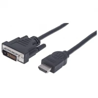 Manhattan 372503 adaptador de cable de vídeo 1.8 m HDMI Tipo A (Estándar) DVI-D Negro