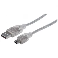 Manhattan 1.8m USB Cable cable USB USB 2.0 USB A Mini-USB B Plata