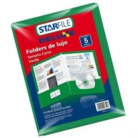 Folder Mapasa Deluxe Carta 24x30 Color Verde C/5 Pzas