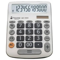 Calculadora Nextep 12 Dígitos Escritorio Teclas Grandes Solar/Batería