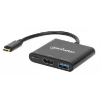 Manhattan Docking Station 3 en 1 USB-C a HDMI, USB-A y PD