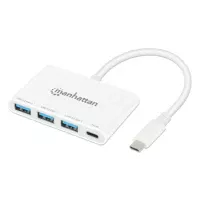 Manhattan 168434 nodo concentrador USB 3.2 Gen 1 (3.1 Gen 1) Type-C 5000 Mbit/s Blanco