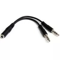 StarTech.com Adaptador Splitter de Audífonos 2x Mini-Jack 3.5mm 3 pines a Mini-Jack 4 pines
