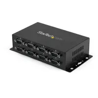StarTech.com Adaptador Hub Concentrador USB 8 Puertos Serial RS232 Industrial Montaje en Pared Riel DIN