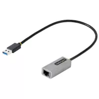 StarTech.com Adaptador USB a Ethernet, USB 3.0 a Ethernet Gigabit de 10/100/1000 para Laptops, con Cable Incorporado de 30cm, Adaptador USB a RJ45, Adaptador NIC, Adaptador de Red USB