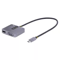 StarTech.com Adaptador de Video USB C, Adaptador Multipuertos USB Tipo C a HDMI VGA con Salida de Audio de 3.5mm, HDR 4K a 60Hz, PD 3.0 de 100W, Compatible con Thunderbolt 3/4