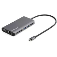 StarTech.com Adaptador USB-C Multipuertos con HDMI / VGA - Entrega de Alimentación - SD - Ethernet - Audio & Micrófono - Cable de 30 cm - Mini Docking Station USB-C para Macbook Pro, Dell, Lenovo, Surface, HP y Chromebook
