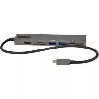 StarTech.com Adaptador Multipuertos USB C - Docking Station USB Tipo C a HDMI 2.0 4K 60Hz - Entrega de Alimentación 100W Pass-through - SD - MicroSD - Hub USB 3.0 de 2 Puertos - GbE
