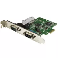 StarTech.com Tarjeta Serial PCI Express de 2 Puertos DB9 RS232 con UART 16C1050 - Adaptador Interno Serial PCI-E
