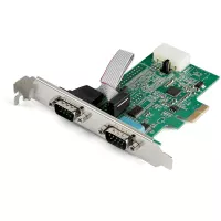 StarTech.com Tarjeta PCI Express Adaptadora de 2 Puertos Serial RS232 - Tarjeta Controladora Serial PCIe RS232 - PCIe a DB9 UART16950 - Tarjeta de Expansión - Windows y Linux