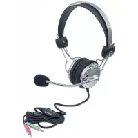 Manhattan 175517 audífono y auriculare Auriculares Alámbrico Diadema Llamadas/Música Gris