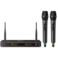 SISTEMA STEREN DE 2 MICROFONOS INALAMBRICOS UHF C/SELEC AUTO DE