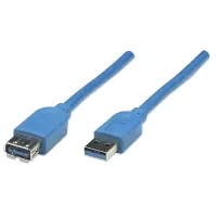 Manhattan 322447 cable USB USB 3.2 Gen 1 (3.1 Gen 1) 3 m USB A Azul