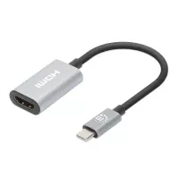 Manhattan 153973 adaptador de cable de vídeo 0.11 m USB Tipo C HDMI Gris
