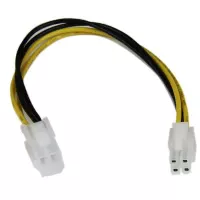StarTech.com Cable 20cm ATX Extensión Macho a Hembra 4 Pines de Placa Madre Corriente Poder Interno P4