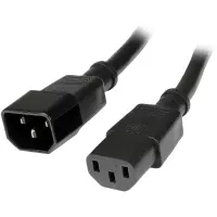StarTech.com Cable de 14 AWG Extensor de Extensión Estándar de 90cm de Corriente para Computadora PC C14 a C13