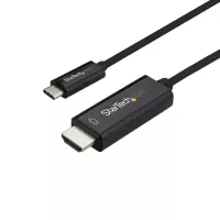 StarTech.com Cable de 1m USB C a HDMI - Cable Adaptador de Video USB Tipo C a HDMI 2.0 4K de 60Hz - Compatible con Thunderbolt 3 - Laptop a Monitor HDMI - Modo Alt DP 1.2 HBR2 - Negro