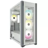 Gabinete Corsair ICUE 7000X RGB Full Torre EATX ATX mATX ITX Cristal Templado Blanco 4xFan RGB Sin Fuente
