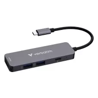 Verbatim 32155 nodo concentrador USB 3.2 Gen 1 (3.1 Gen 1) Type-C 5000 Mbit/s Gris