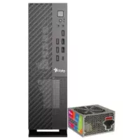 Gabinete Oficina Mince Slim ITX Stylos 4xUSB 2.0 2xUSB 3.0 1xTipo C Puerto 3.5mm con Fuente de Poder 550W