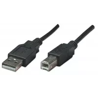 Manhattan 0.5m USB 2.0 A M/B M cable USB USB A USB B Negro