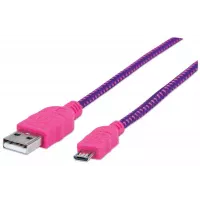 Manhattan 352741 cable USB 1.8 m USB 2.0 USB A Micro-USB B Rosa, Púrpura