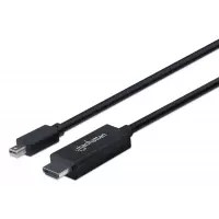 Manhattan 153287 adaptador de cable de vídeo 1.8 m Mini DisplayPort HDMI Tipo A (Estándar) Negro