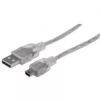 Manhattan 1.8m USB Cable cable USB USB 2.0 USB A Mini-USB B Plata
