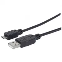 Manhattan 3ft. USB 2.0 A - micro B m/m cable USB 1 m USB A Micro-USB B Negro