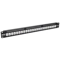 Tripp Lite N254-024-6A Panel de Conexiones RJ45 Ethernet de Alimentación Cat6a de 24 Puertos en 1U para Instalación en Rack