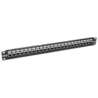 Tripp Lite N254-024-SH-6A Panel de Conexiones de Alimentación Cat6a, Ethernet RJ45, Blindado STP de 24 Puertos para Instalación en 1U de Rack, TAA