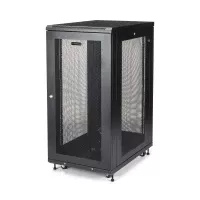 StarTech.com Gabinete Rack para Servidores 24U 19" 4 Postes - Rack de Servidores con Cerradura y Seguro - Rack con Ruedas y Rieles de Montaje Ajustables para Equipo de Red