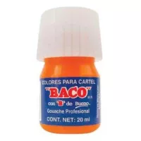 Pintura Baco para Cartel 20ml Color Naranja C/10 Pzas