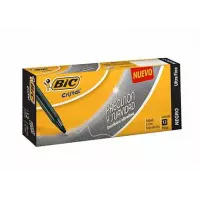 Bolígrafo BIC Cristal Precisión y Suavidad Punto Ultra Fino 0.7mm Color Negro C/12+1 Pzas