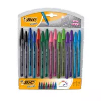 Bolígrafo BIC Cristal Precisión y Suavidad Fashion Punta 0.7mm Colores Surtidos C/15 Pzas
