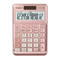Calculadora de Escritorio Casio MS-120FM-PK de 12 digitos rosa metalico costo venta y margen doble alimentacion