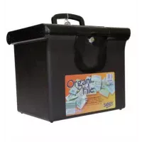 Archivero Portátil Sablon Plástico Tamaño Carta Color Negro C/Cerradura