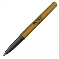 Marcador Permanente Signal Metalink Punta Bala Color Dorado C/12 Pzas