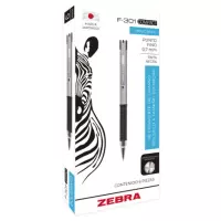 Boligrafo F-301 compac grip azul punto fino tinta negra cuerpo de Acero inoxidable caja c/6
